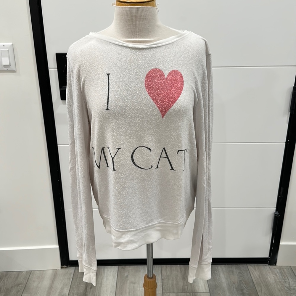 Wildfox I love cat sweatshirt